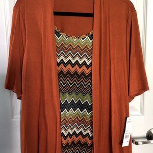 ELEMENTZ Layered Top (Orange w/Zig Zag Pattern) (NWT) (LARGE) $50
